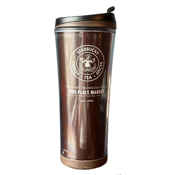 Starbucks Pike Place Market 16oz Tumbler Brown (Retired, 2007) - Picture 1 of 6